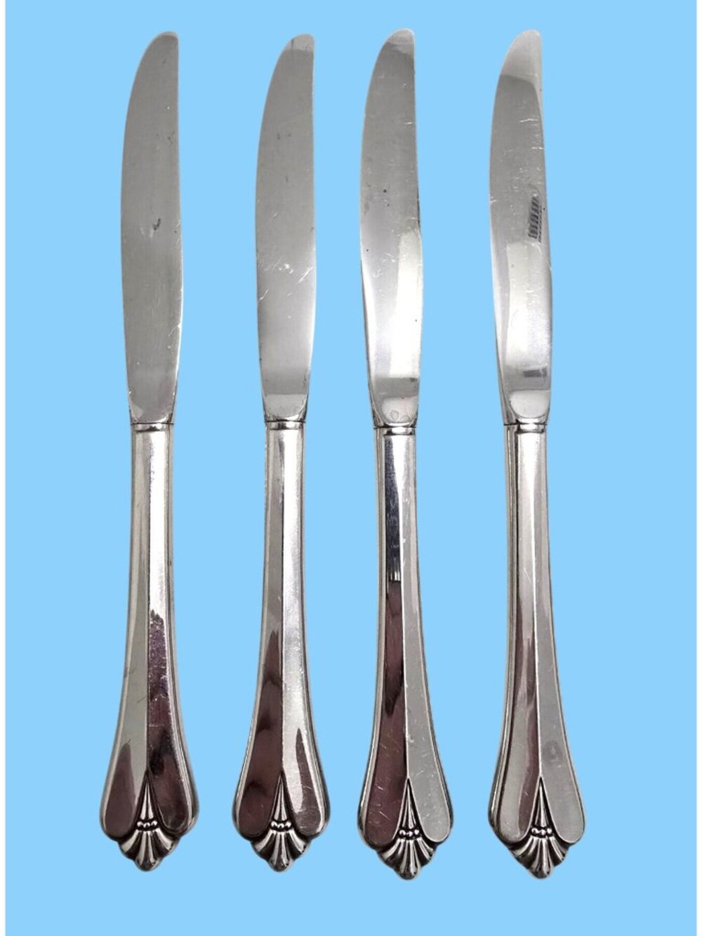 4 Oneida Community ROYAL FLUTE Stainless Steel Butter Knives Flatware